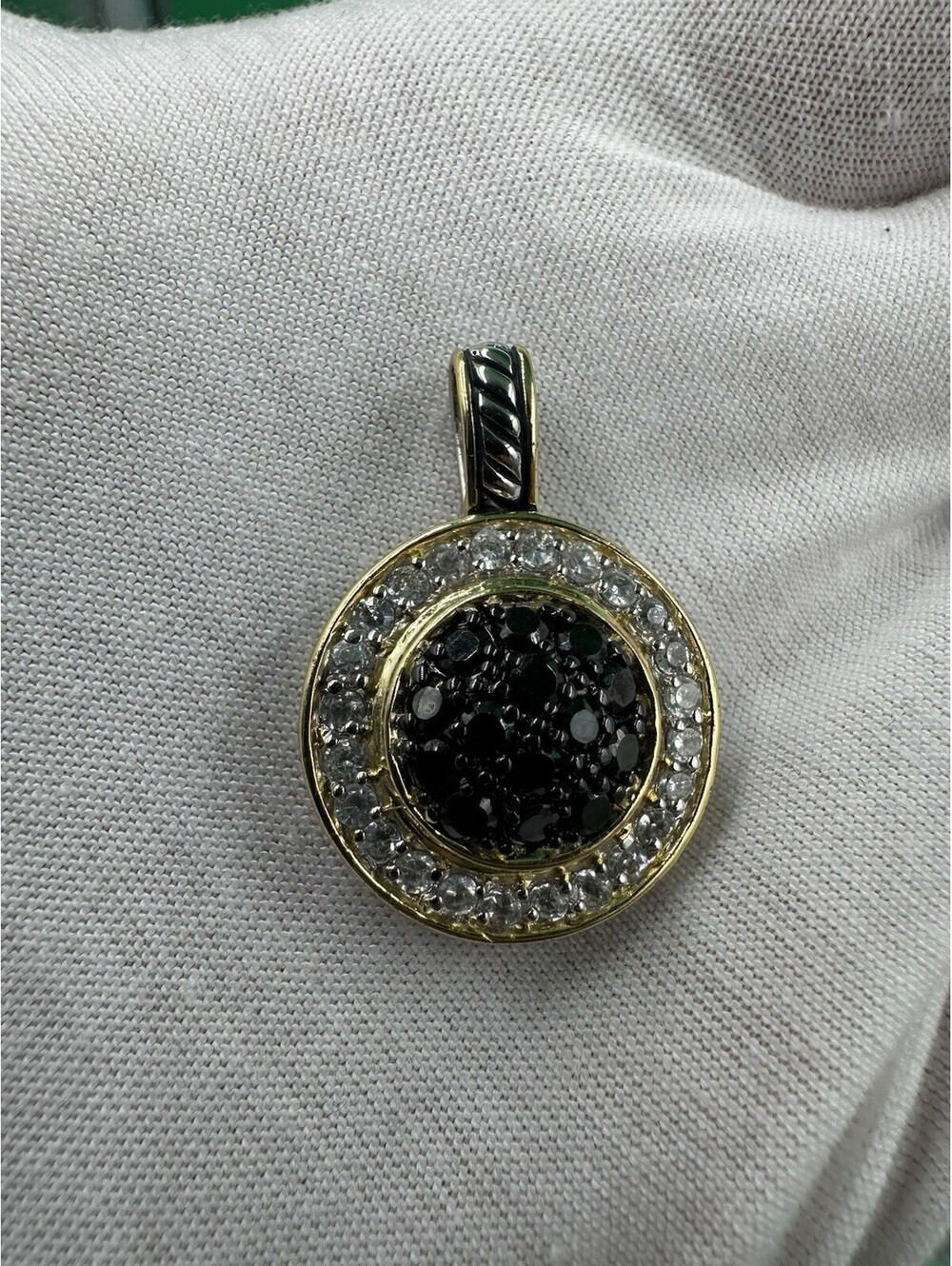 Rhinestones/CZ Crystal Round Pendant Pendant 925 Silver/Gold Plated Pendant